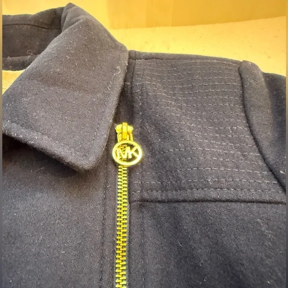 MICHAEL Michael Kors Navy Blue Asymmetrical Trench Coat with Belt   size 8 - Picture 10 of 15